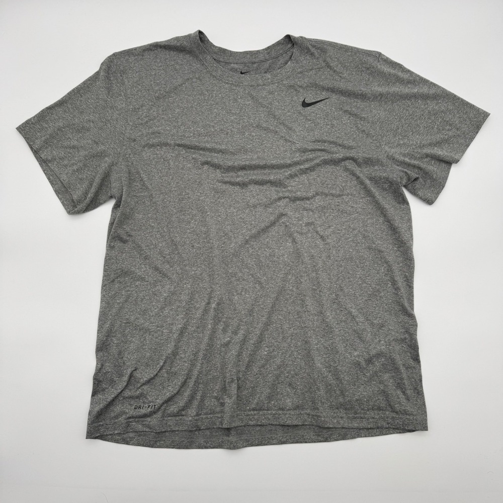 Nike Dri-FIT Heather Gray Performance T-Shirt Women XL Short Sleeve Athletic Top